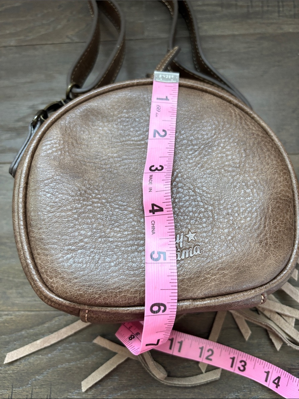 Tony Lama Genuine Leather accent,suede fringe.hair hide adjustable strap,canteen - Picture 13 of 13